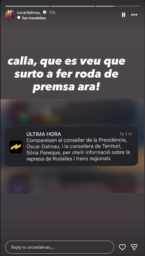 El error con el nombre de Òscar Dalmau  / Instagram