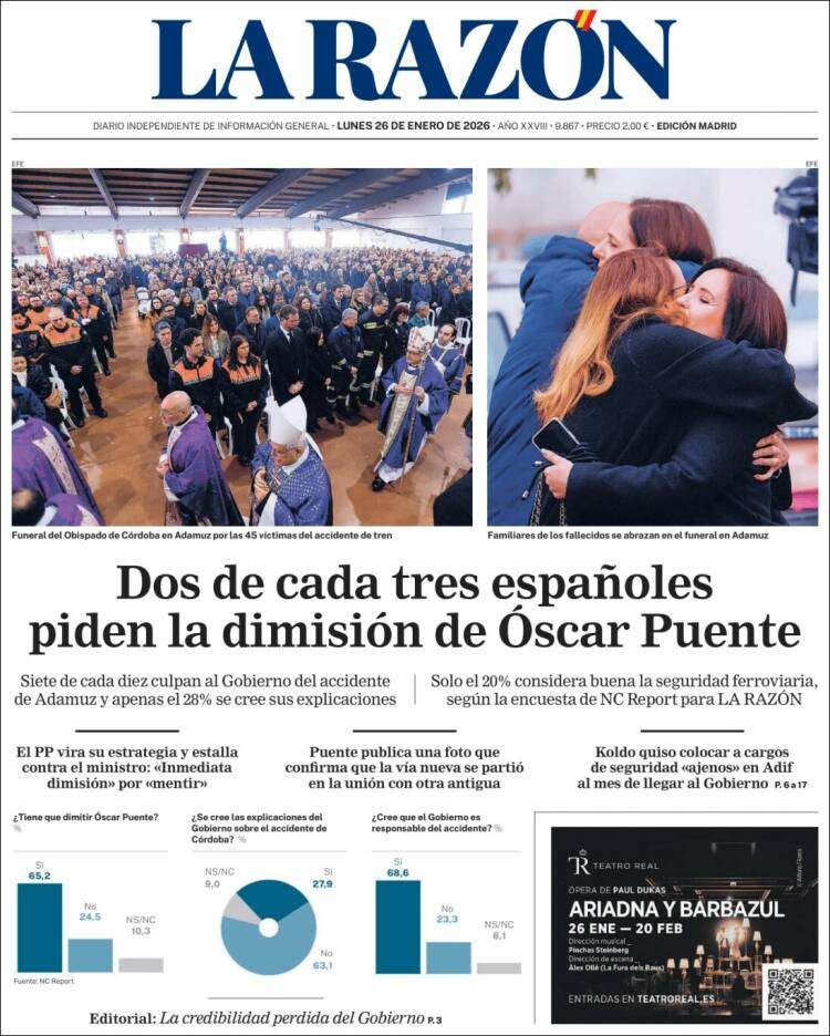 Portada 'La Razón'