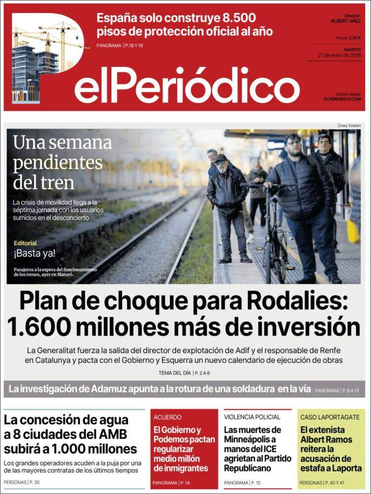 Portada 'El Periódico'