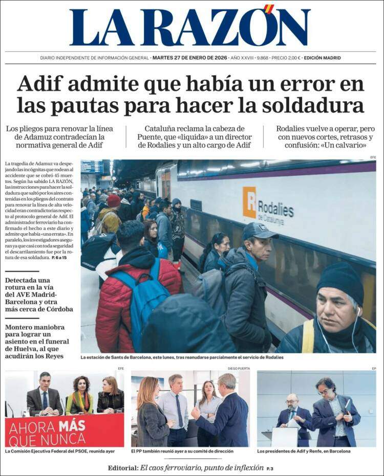 Portada 'La Razón