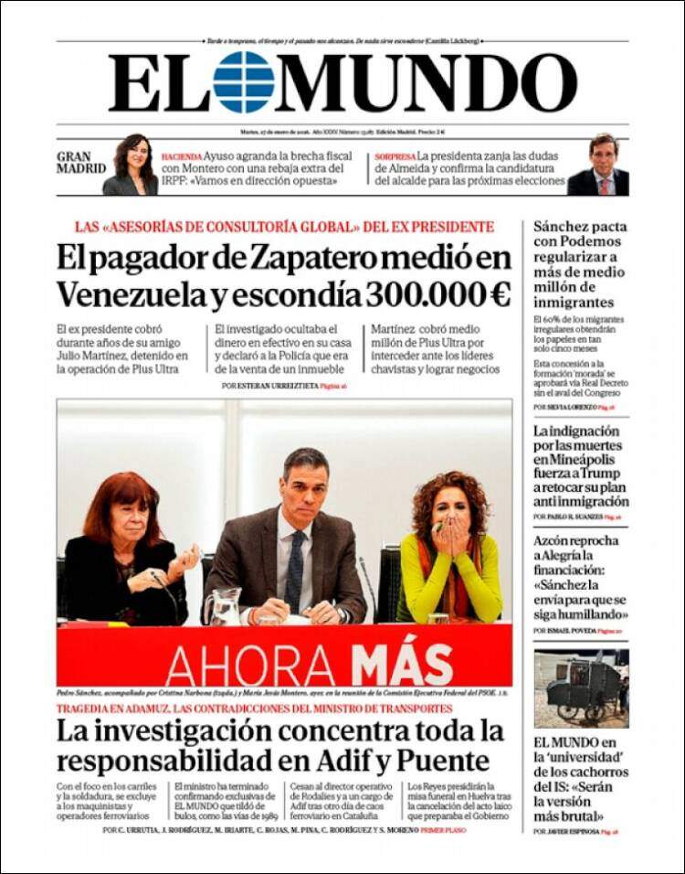 Portada 'El Mundo'