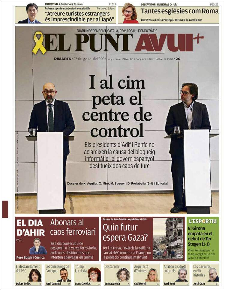 Portada 'El Punt Avui'