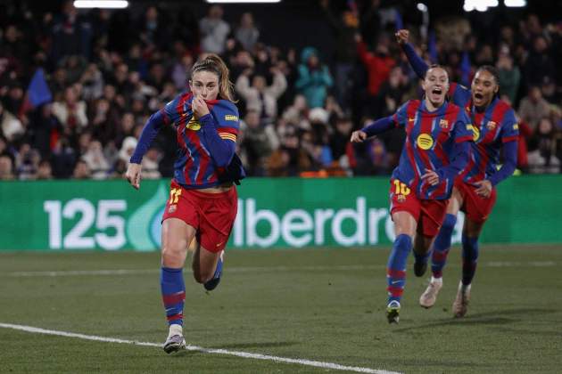 Alexia Putellas celebra un gol con el Barça al Real Madrid en la final de la Supercopa / Foto: EFE