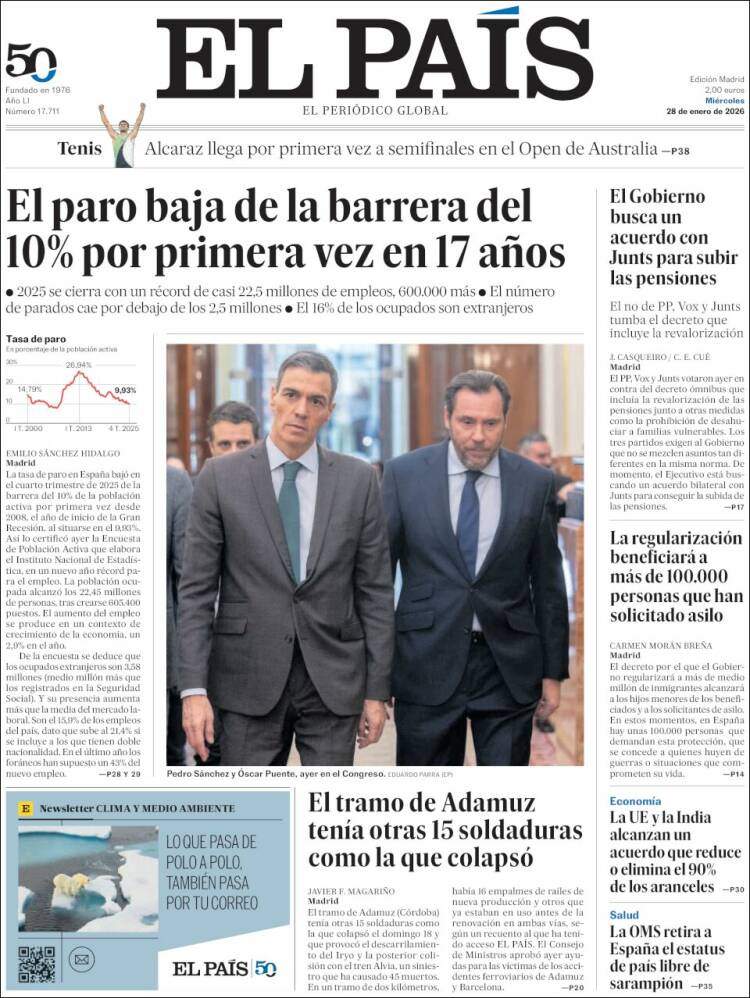 Portada 'El País'
