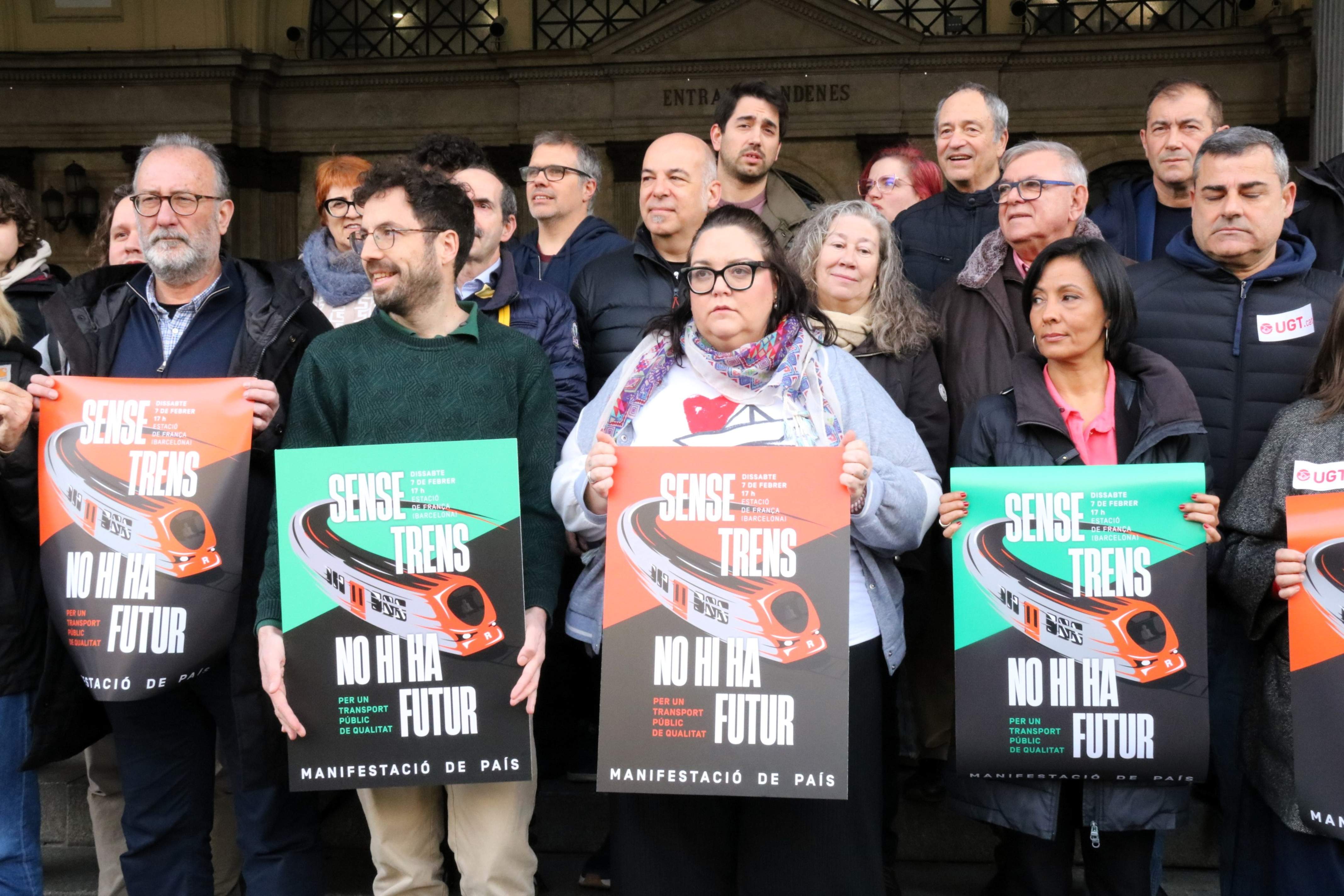 Una vintena d'entitats i sindicats se sumen a la mobilització del 7 de febrer per exigir un canvi a Rodalies