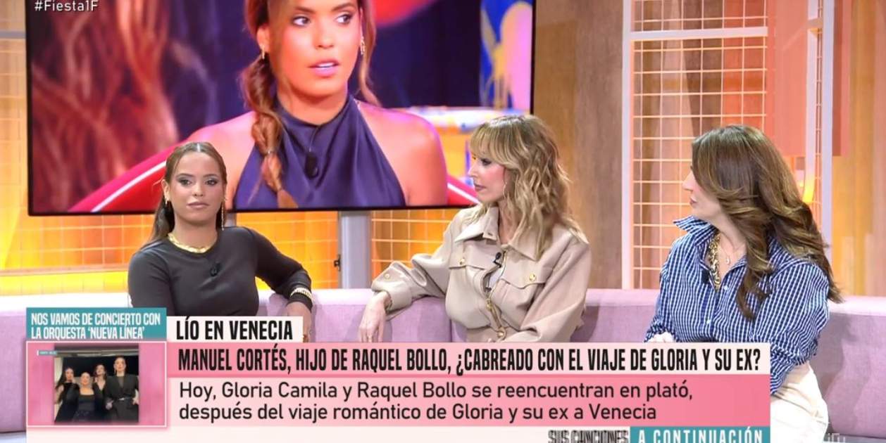 Emma Garcia con Gloria Camila y Raquel Bollo en 'Fiesta' Mediaset Infinity (1)