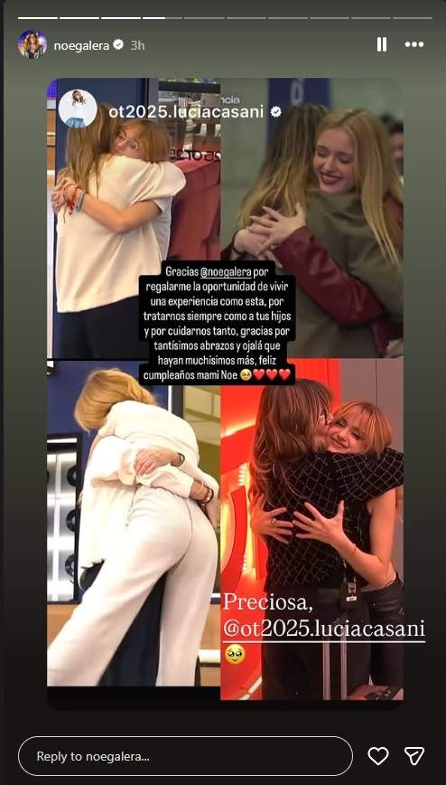 La felicitació de Lucía Casani a Noemí Galera / Instagram