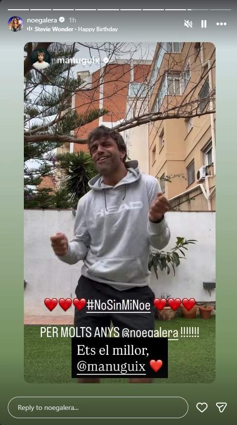 La felicitació de Manu Guix a Noemí Galera / Instagram