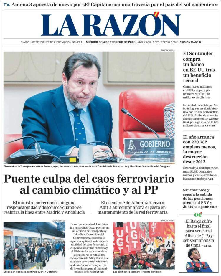 'La Razon', 4 de febrero de 2026