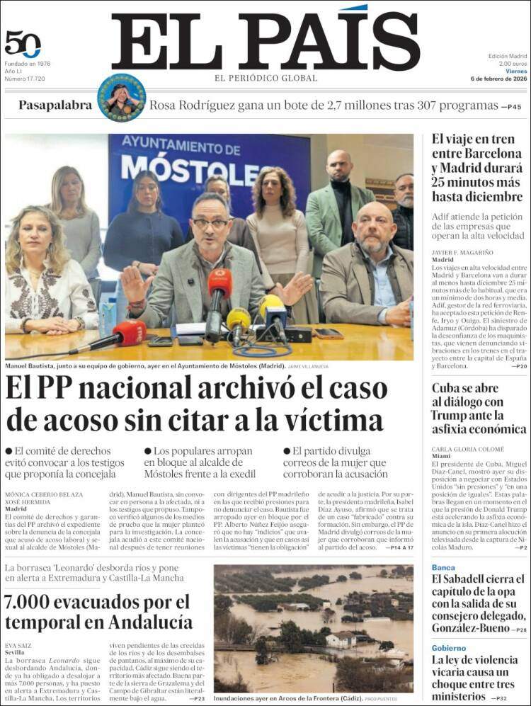 'El País', 6 de febrer de 2026