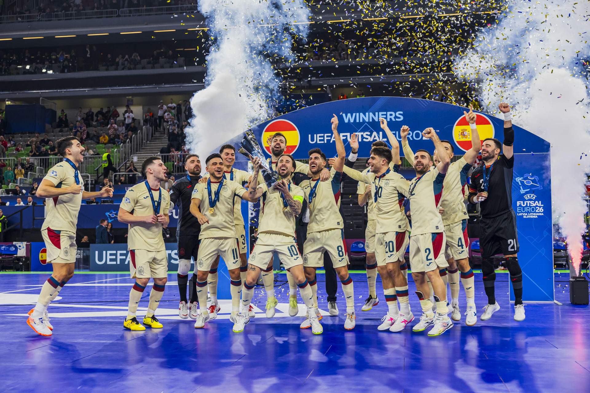 Regusto catalán y blaugrana con el octavo título europeo de España de fútbol sala