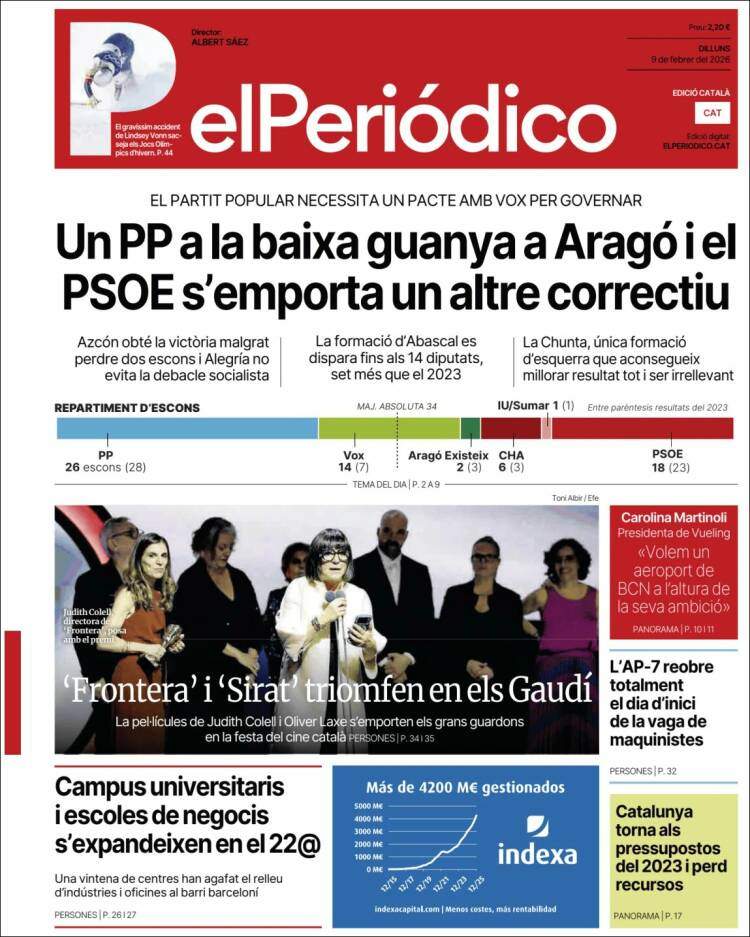 'El Periódico', 9 de febrer de 2026