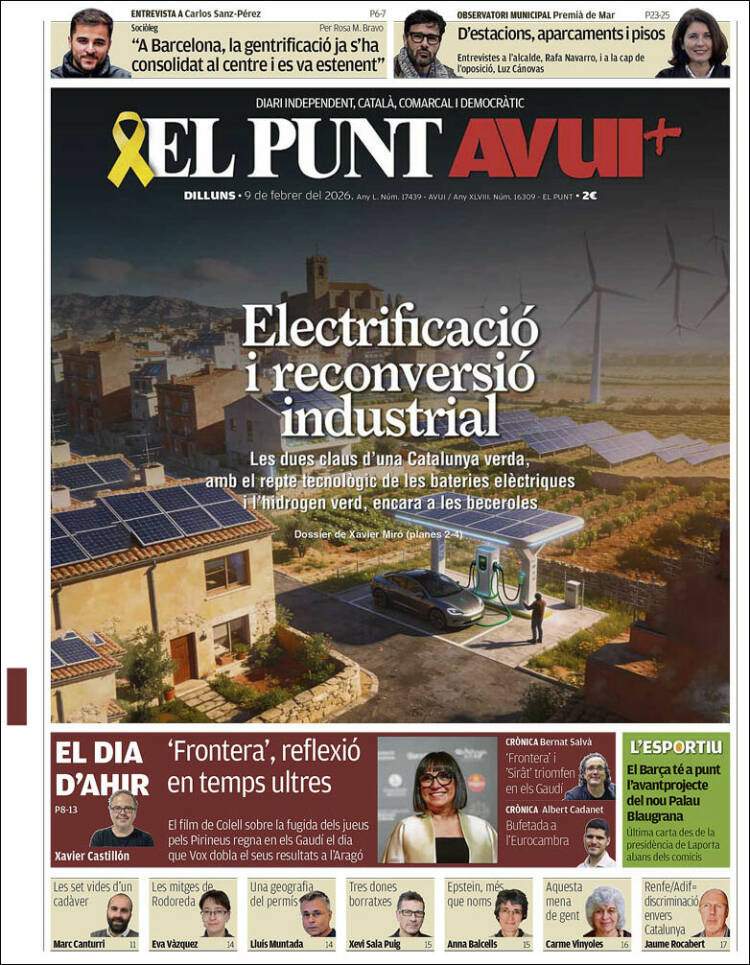 'El Punt Avui', 9 de febrer de 2026