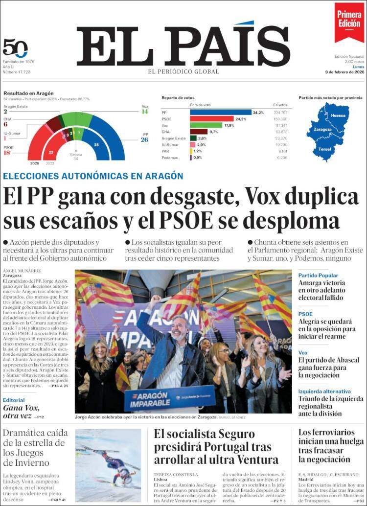'El País', 9 de febrer de 2026