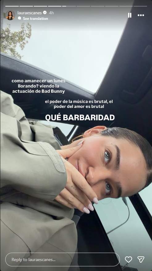 Laura Escanes sobre la actuación de Bad Bunny / Instagram