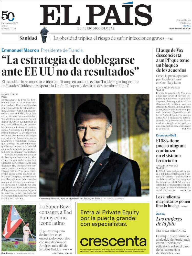 'El País', 10 de febrero de 2026