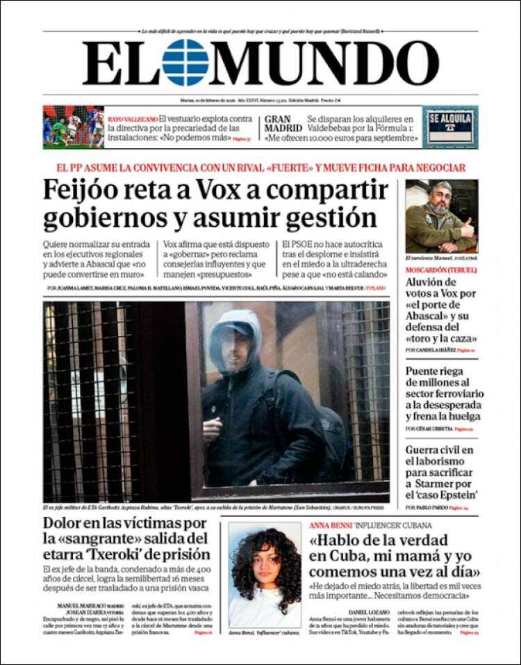 'El Mundo', 10 de febrero de 2026
