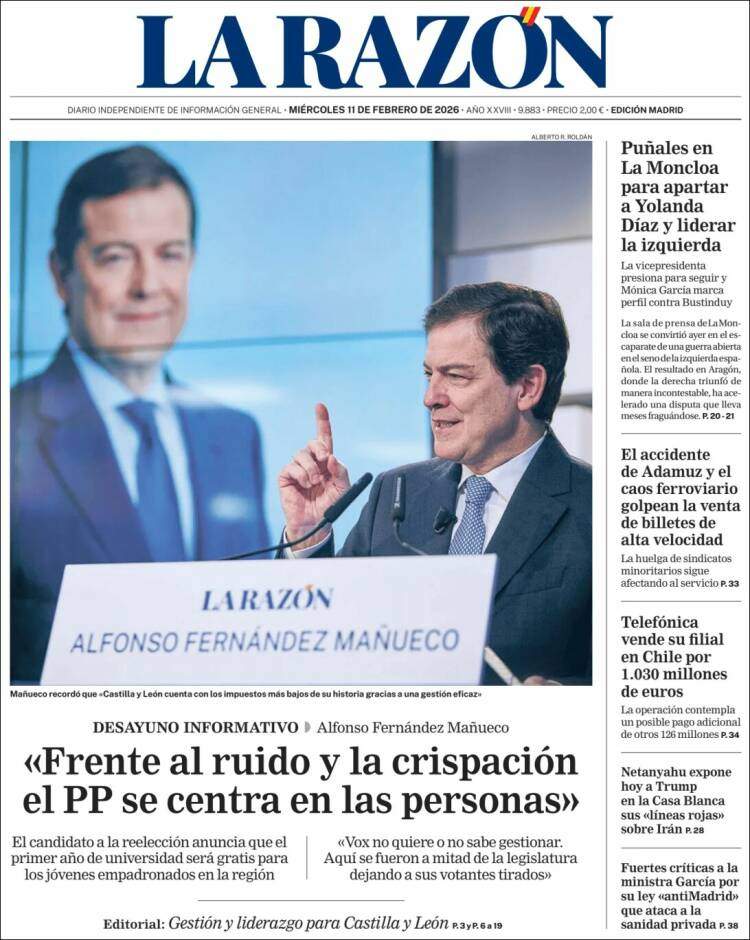 'La Razón', 11 de febrer de 2026