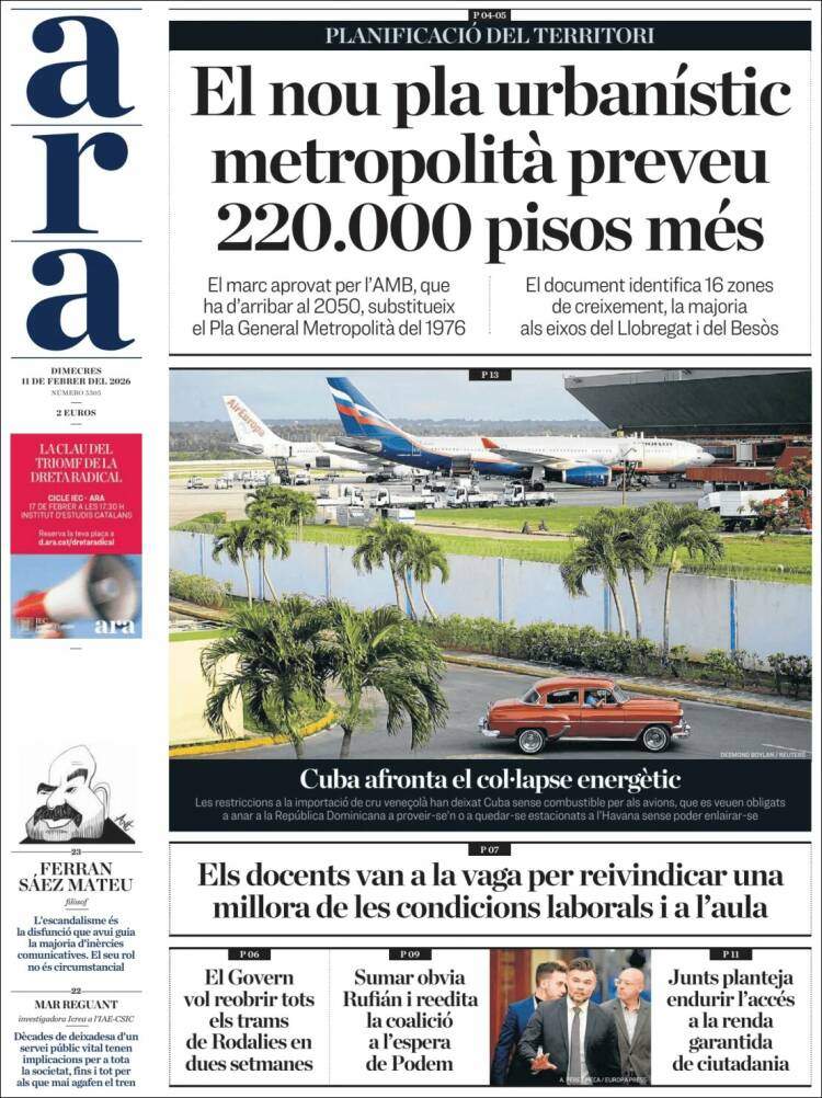 'Ara', 11 de febrer de 2026