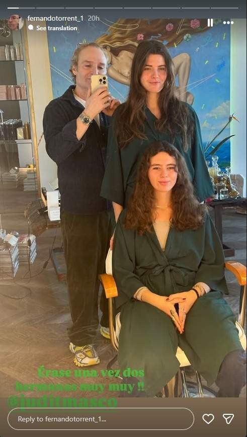 Paula y Clara Vicente cuando entraron a la peluquería / Instagram