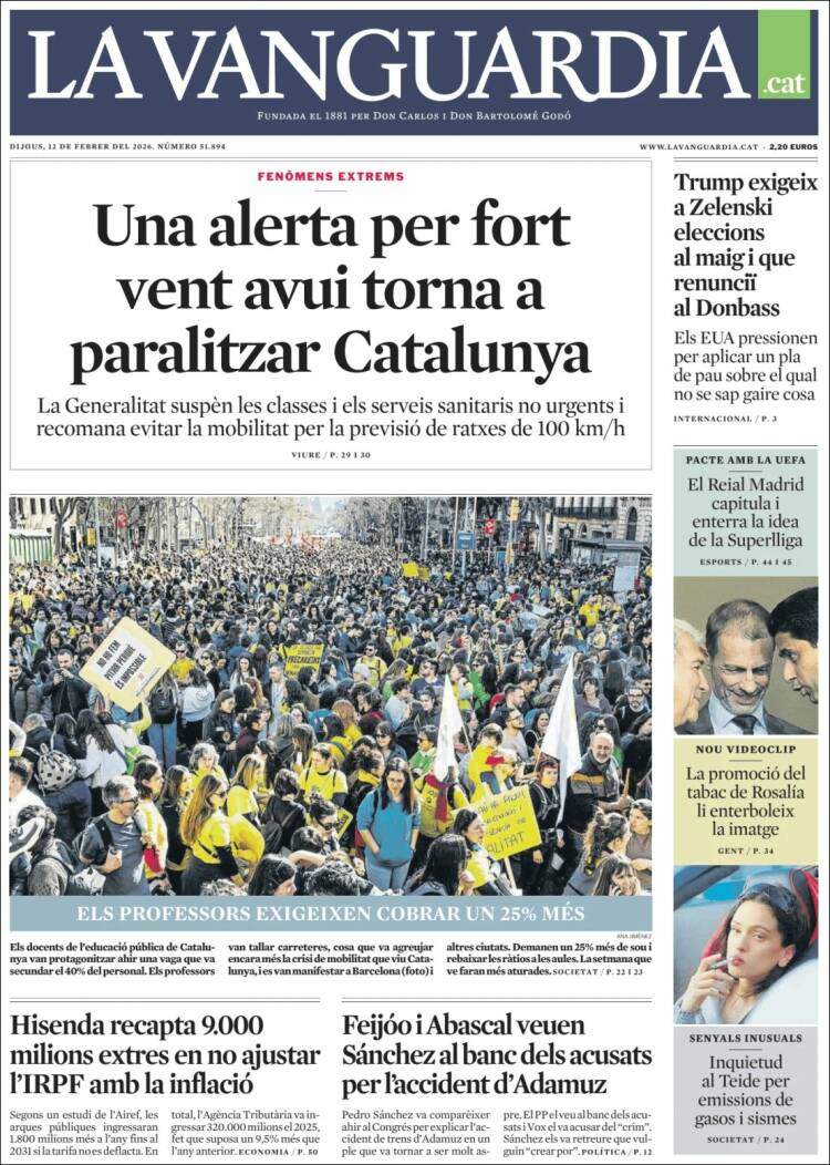 'La Vanguardia', 12 de febrero de 2026