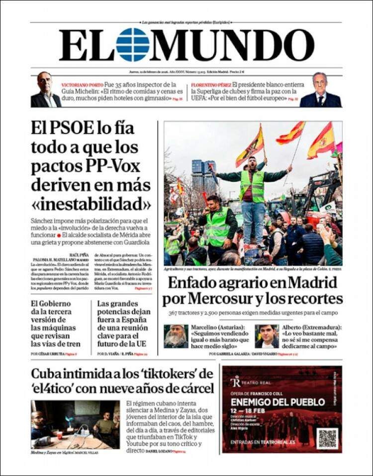 'El Mundo', 12 de febrero de 2026