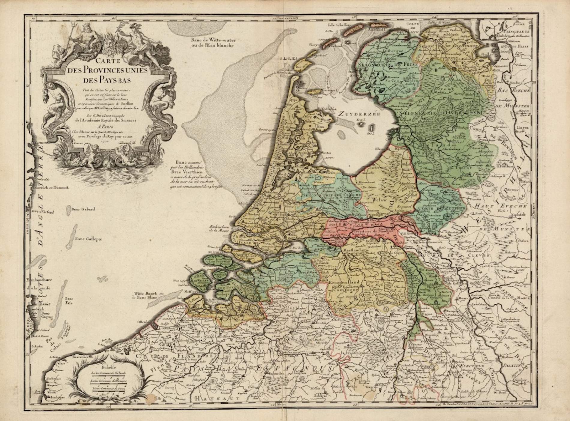 Mapa de les Set Provincies (1707). Font Institut Cartografic de Catalunya