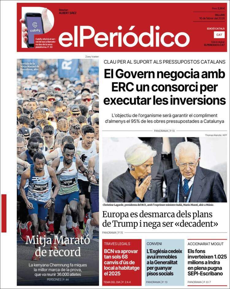 'El Periódico', 16 de febrero de 2026