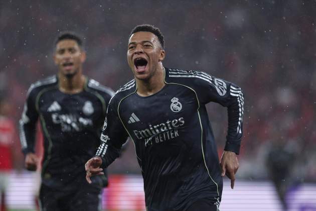 Mbappé celebra un gol amb el Reial Madrid contra el Benfica / Foto: Europa Press