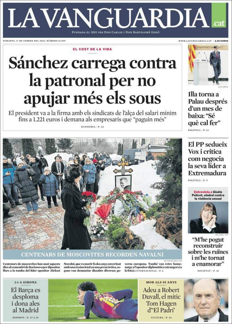 'La Vanguardia', 17 de febrer de 2026