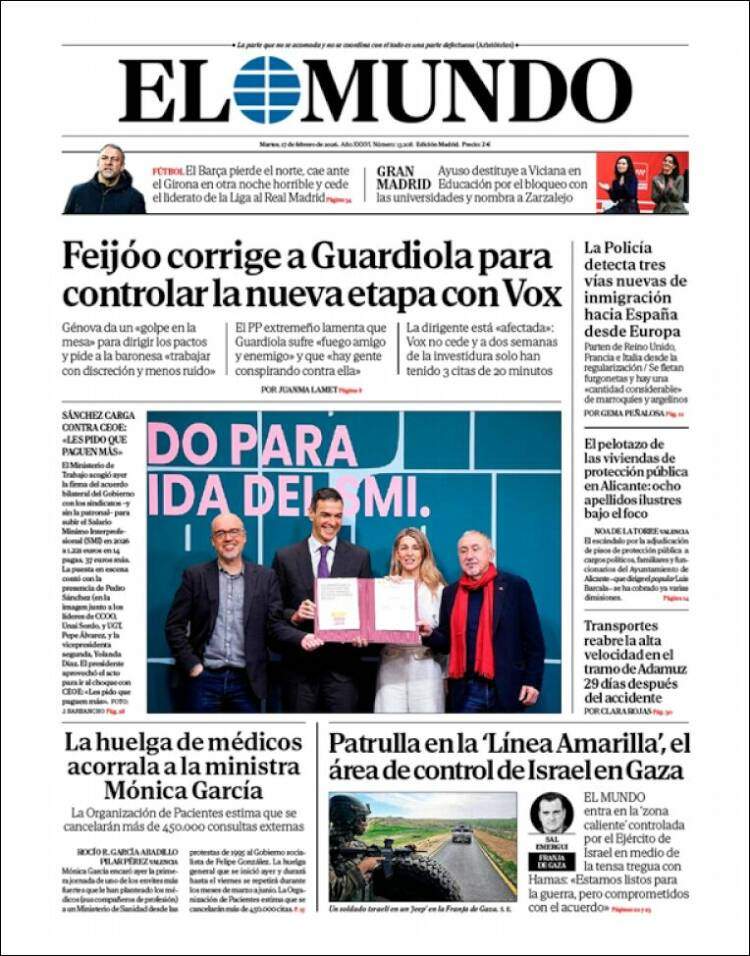 'El Mundo', 17 de febrer de 2026