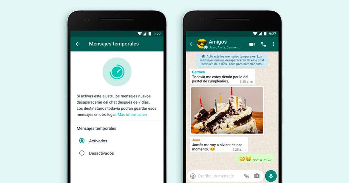 Com fer que els missatges de WhatsApp s'autodestrueixin en 7 dies