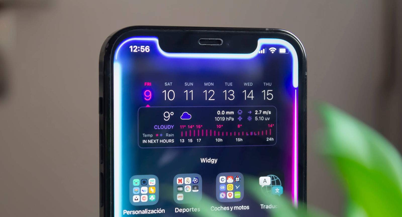 El widget de temps de neó que has d'utilitzar al teu iPhone