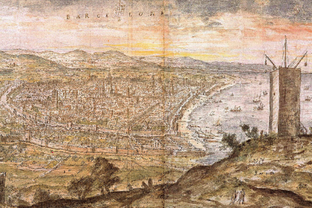 Grabado de Barcelona (1563). Fuente Wikipedia