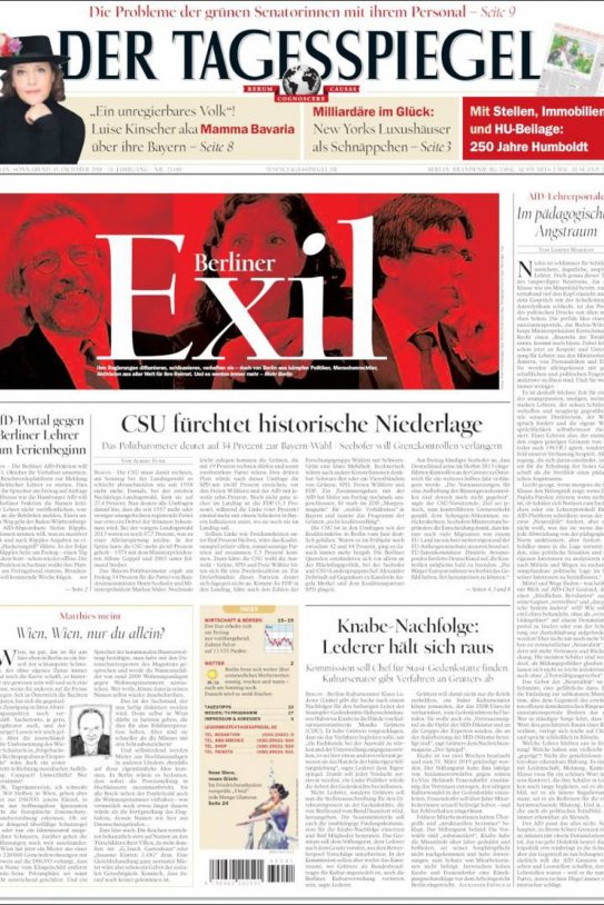 Portada Puigdemont Tagesspiegel ACN