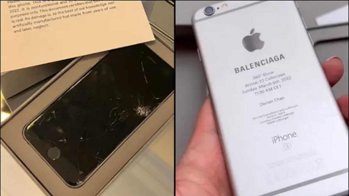 Balenciaga usa iPhones destrossats com a invitacions a una desfilada de moda