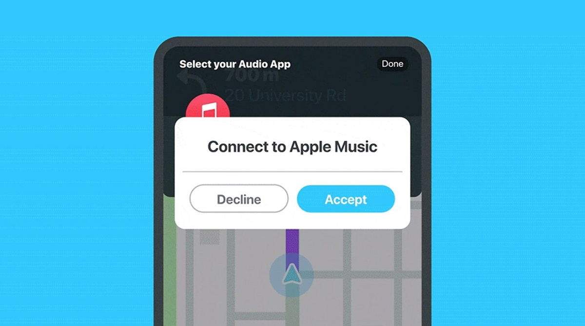 Waze ja és compatible amb Apple Music i compta amb un reproductor integrat