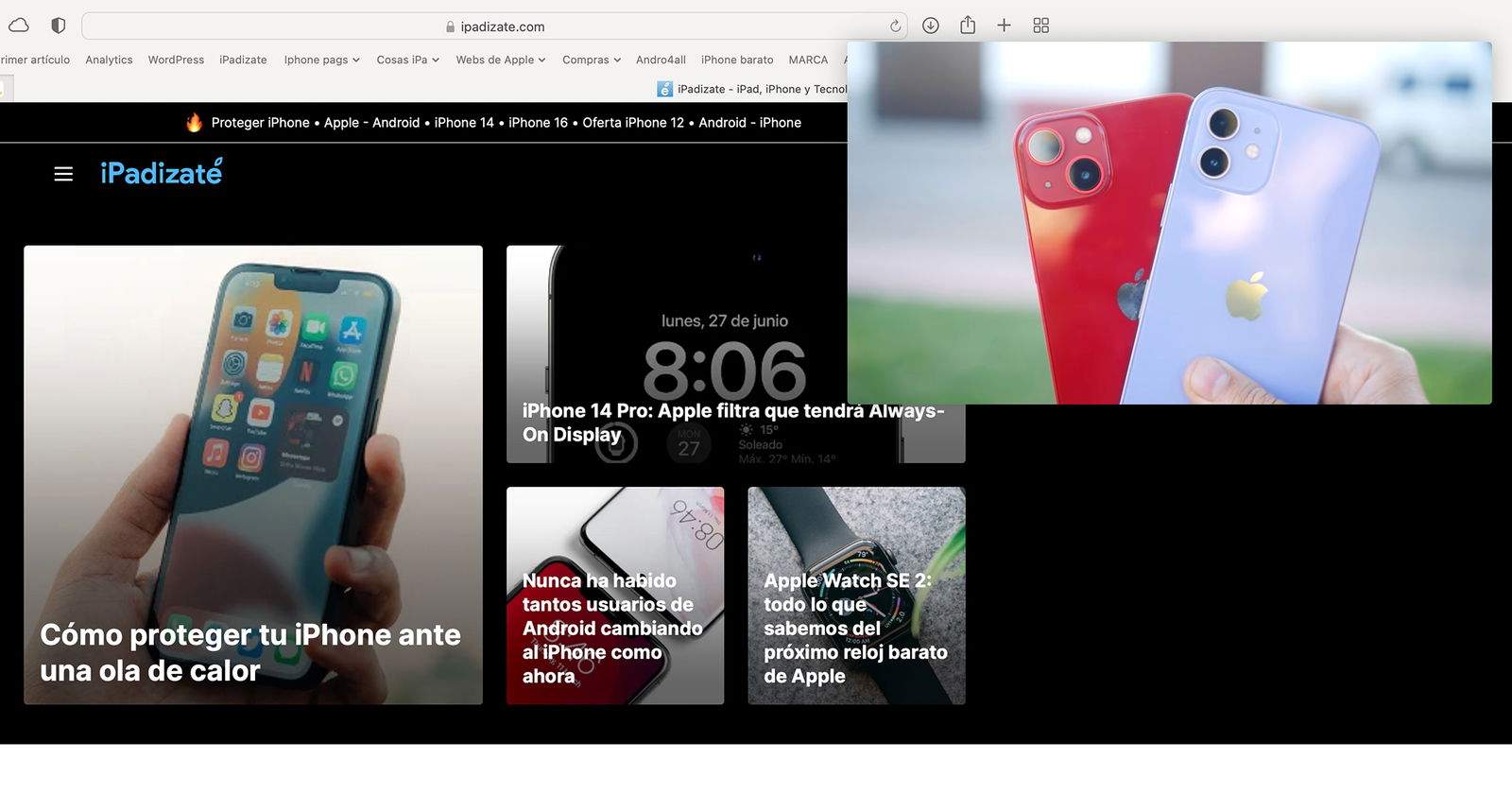 El truc per activar PiP (imatge dins d'imatge) a YouTube al teu Mac des de Safari