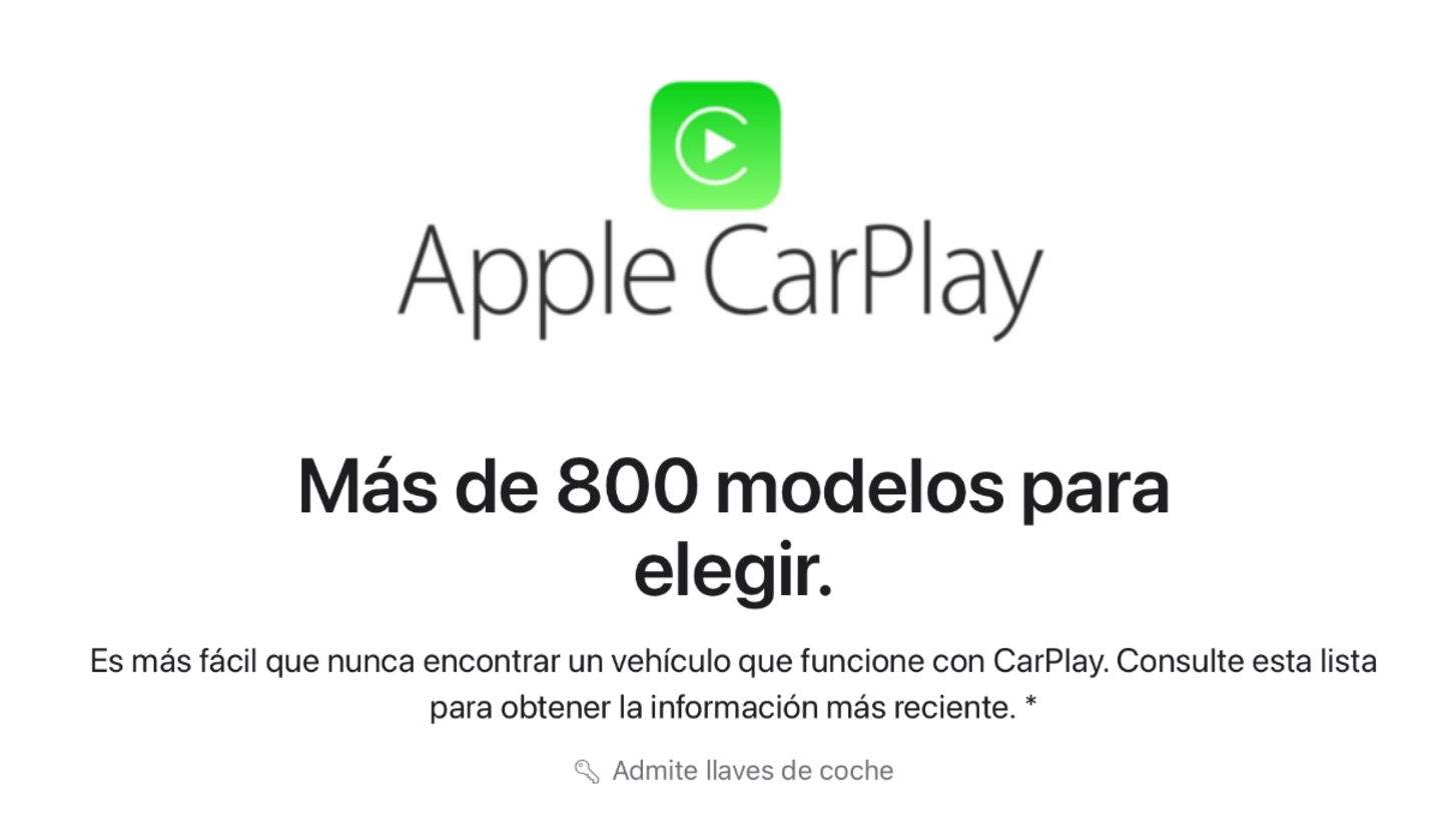 CarPlay ya está disponible en más de 800 modelos de vehículo