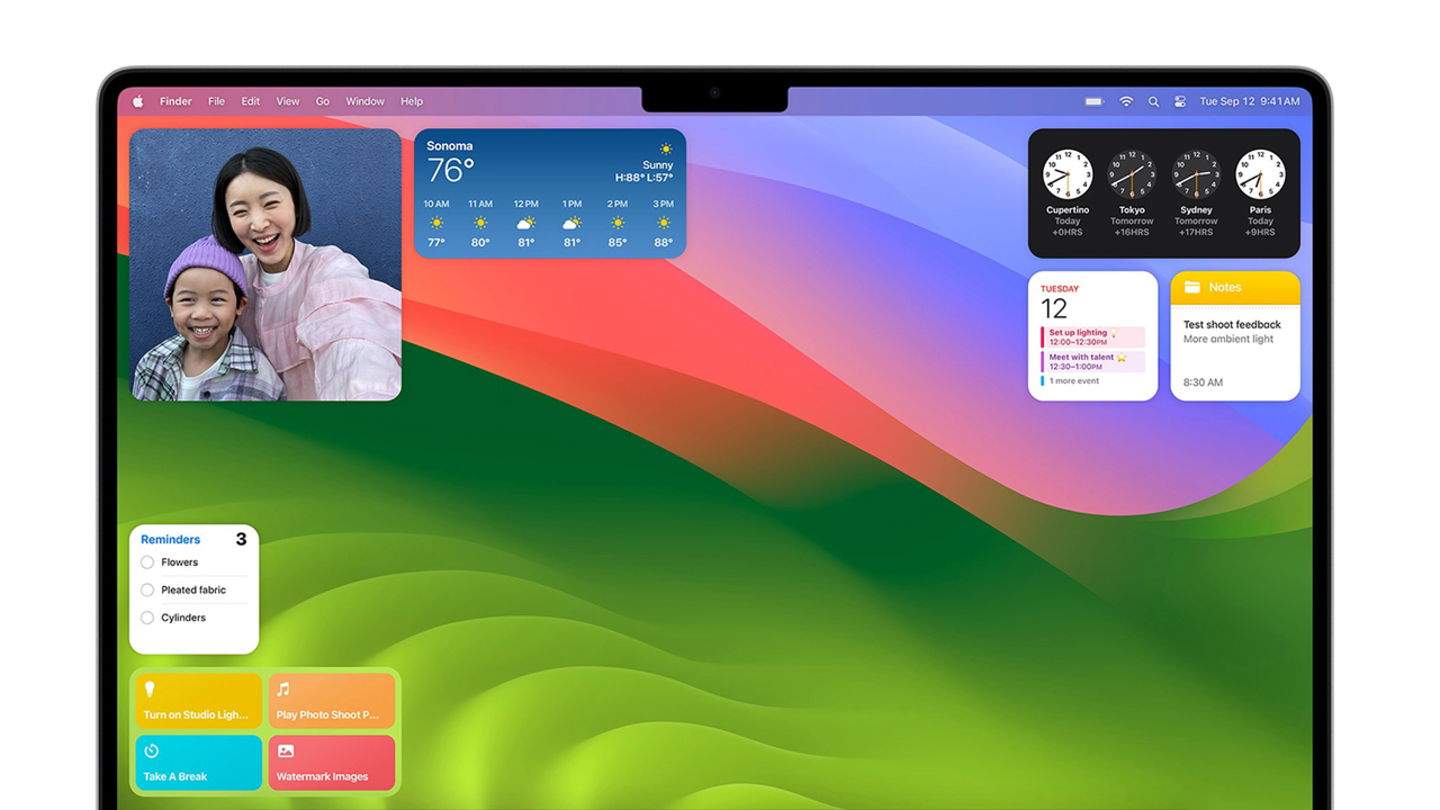 Com afegir widgets a l'escriptori a macOS Sonoma