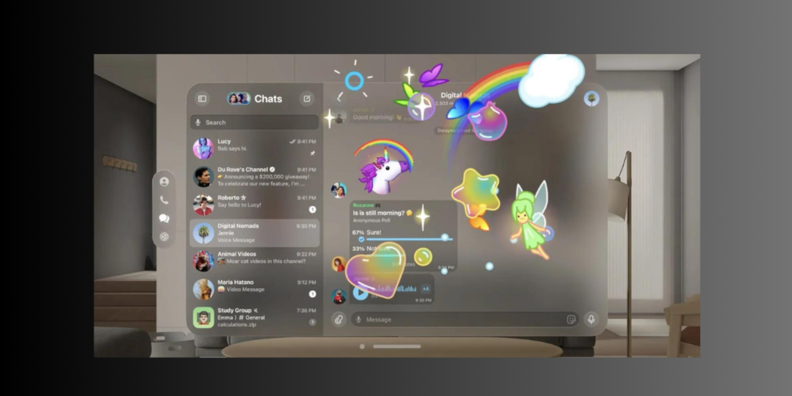 Telegram presenta la seva app per a Apple Vision Pro i és espectacular