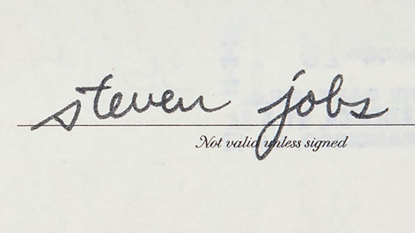 Un xec de 4 dòlars venut per 46.000. El motiu: està signat per Steve Jobs
