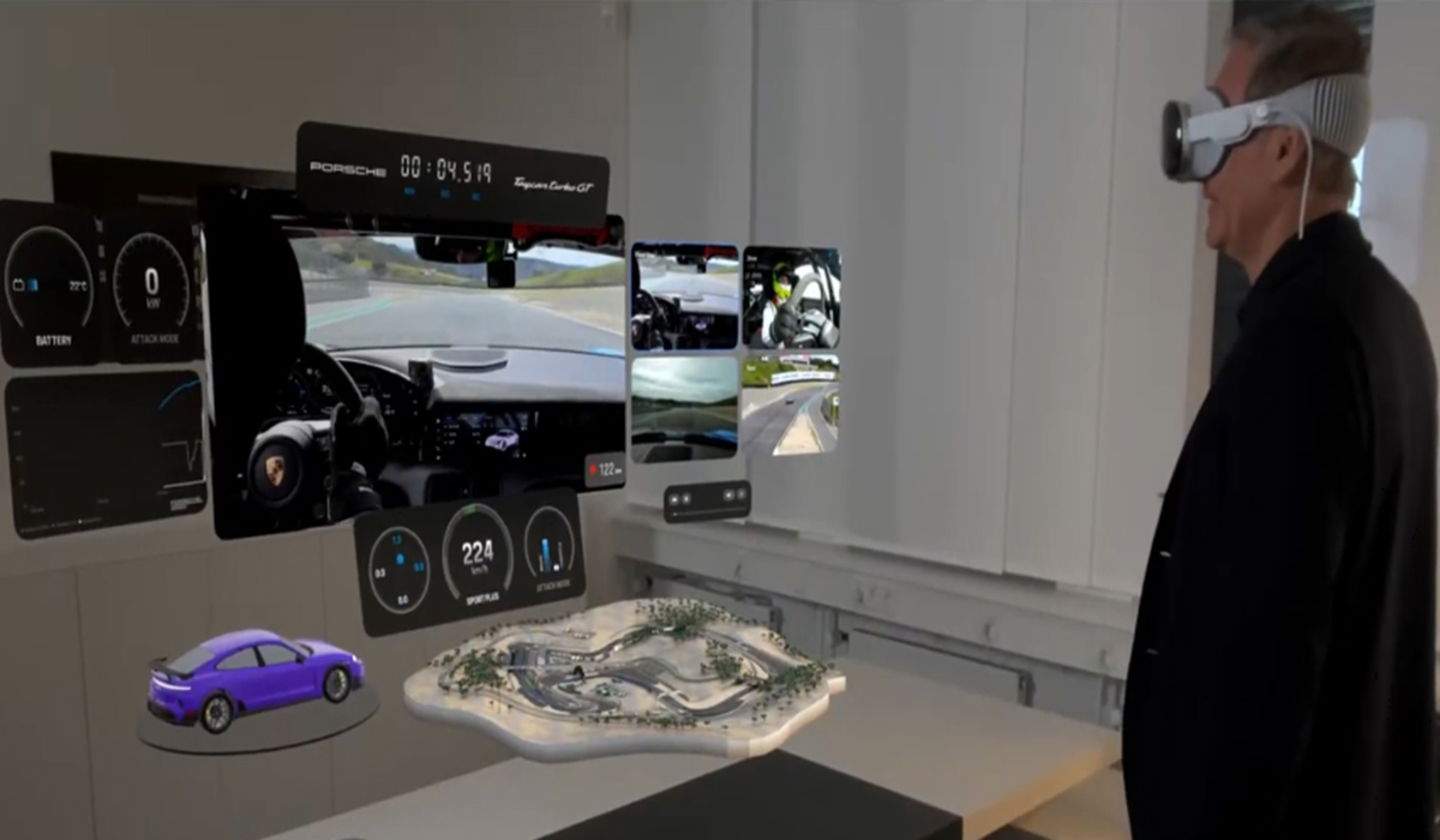 Tim Cook i Apple Vision Pro apareixen a l'anunci del Porsche Taycan Turbo GT