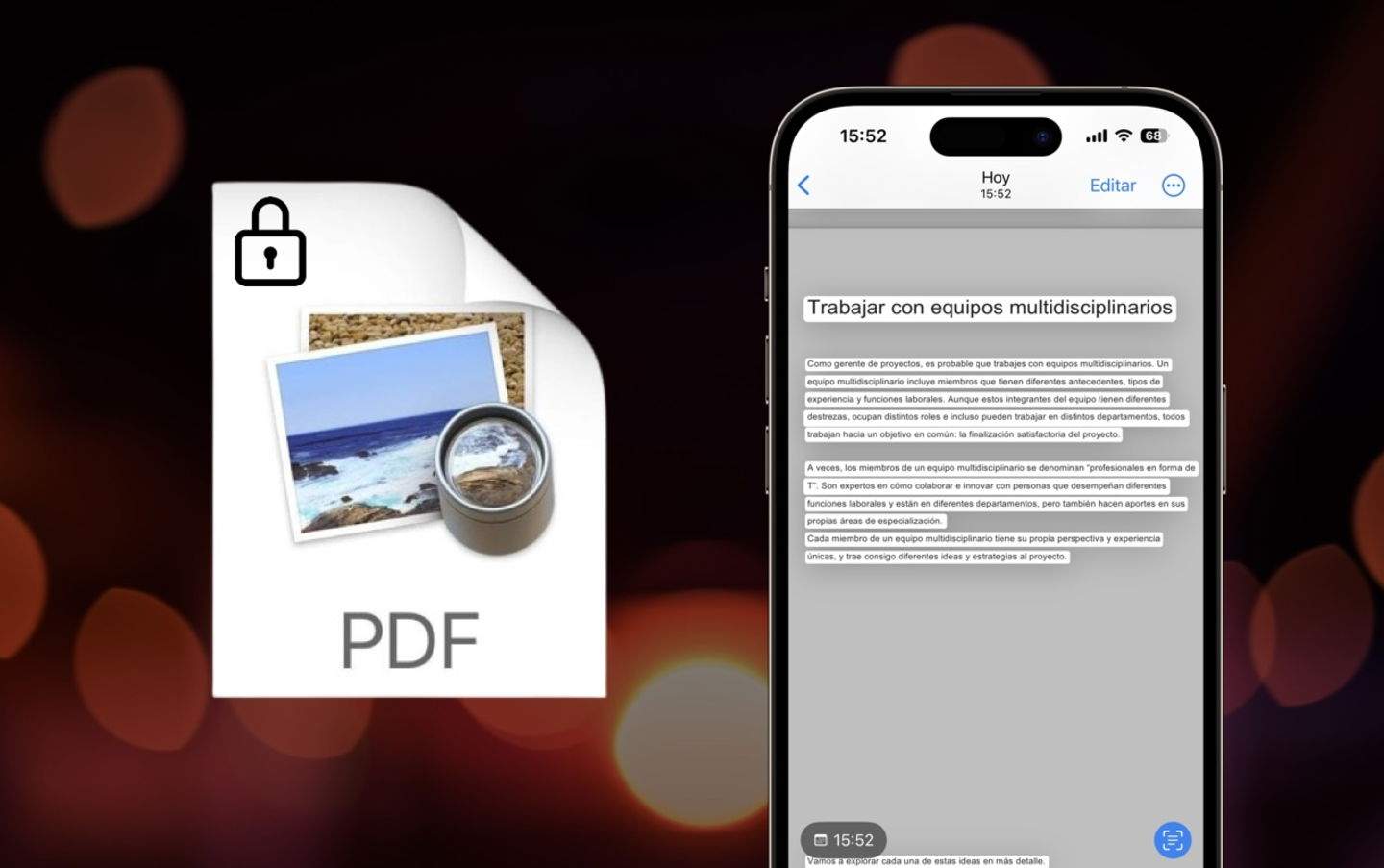 Cómo copiar texto de un PDF bloqueado en el iPhone, iPad o Mac