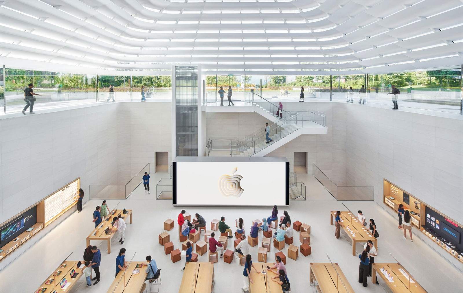 Així llueix la impressionant Apple Store amb forma de piràmide de Malàisia