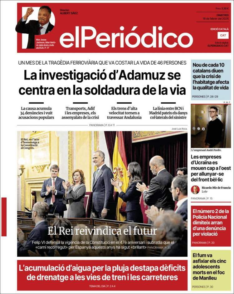 'El Periódico', 18 de febrero de 2026 'El Periódico', 18 de febrero de 2026