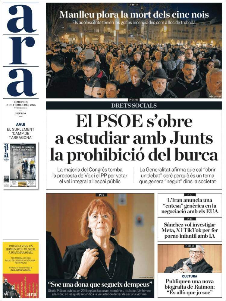 'Ara', 18 de febrero de 2026 'Ara', 18 de febrero de 2026