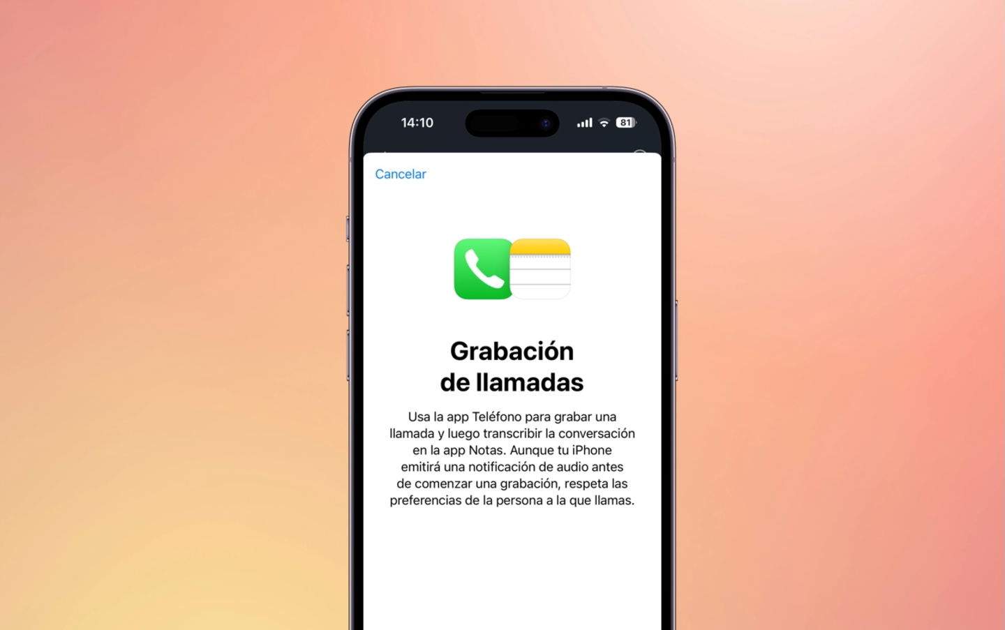 Cómo grabar y transcribir una llamada desde el iPhone