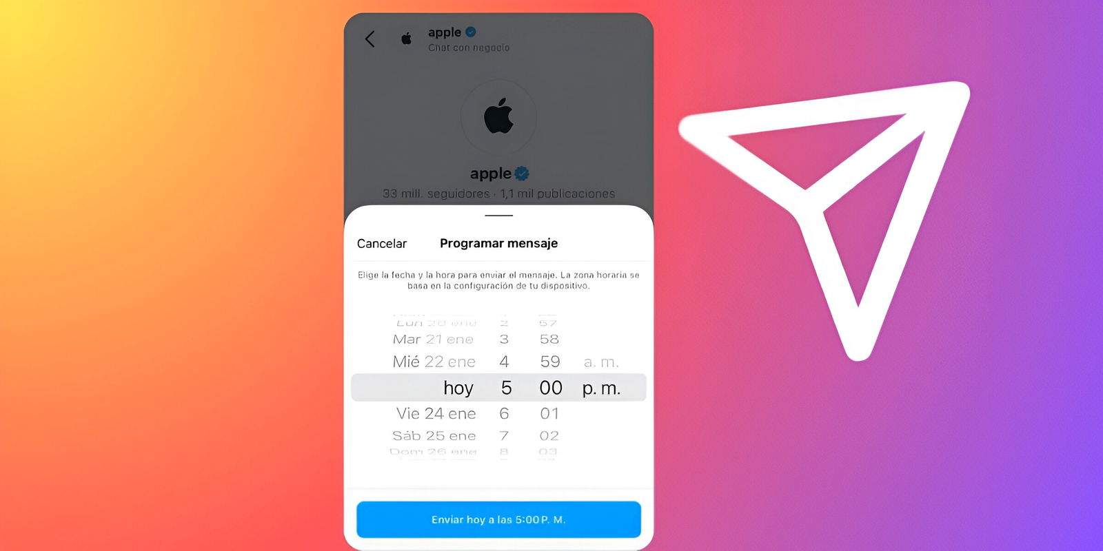 Cómo programar un mensaje de Instagram desde el iPhone