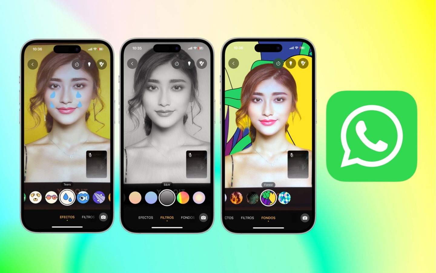 Com usar efectes, filtres i fons en les videotrucades de WhatsApp
